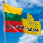Прапор України - Литви Stand With Ukraine CLV-1